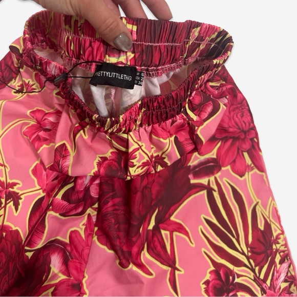 PLT Pink Floral Print Woven Cropped Shirt Short Set - Picture 6 of 8